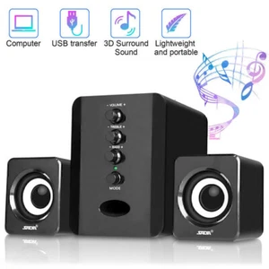 Stereo Bass Sound USB Computer Speakers System Subwoofer LED for Desktop Laptop - Picture 1 of 9
