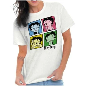 Betty Boop Retro Cartoon Pop Art Squares Womens Graphic Crewneck T Shirt Tee - Picture 1 of 9
