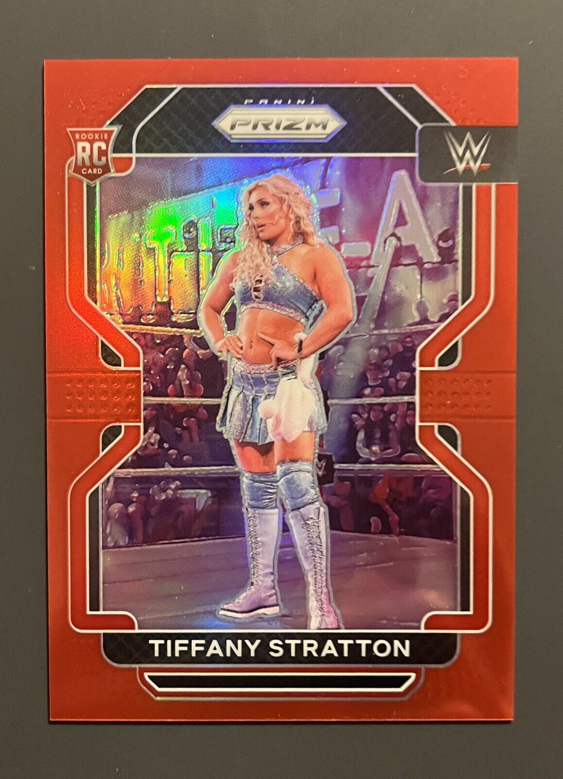 2022 WWE Prizm Tiffany Stratton RC Red /299