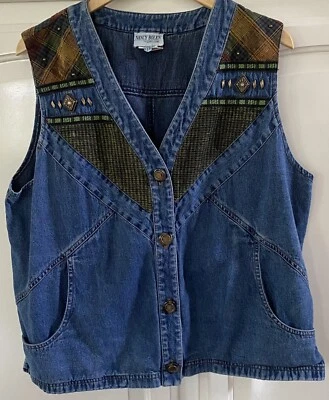 Chaleco Occidental NANCY BOLEN para CITY GIRL Patchwork con Estrás Para Mujer Talla 18 Foto 1 de 4