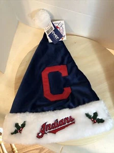Cleveland Indians MLB Forever Collectibles Embroidered Adult Santa Hat NWT - Picture 1 of 10