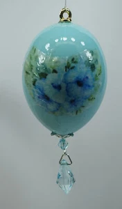 Ausgefallenes Osterei, Ostern, Blumen , Dekoration, Schmuckstein, Kunststoffei - Bild 1 von 1