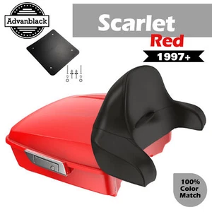 Rushmore Chopped Tour Pack Wrap Around SCARLET RED For Harley/Softail 97+ - Picture 1 of 12