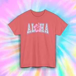 Aloha T-Shirt Hawaiian Vacation Hibiscus Flower Tropical Beach Tee S-5XL - Picture 1 of 14
