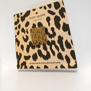 Kate Spade NY Leopard Gold Tone Lapel Pin On Original Card with Animal Print - Picture 1 of 11