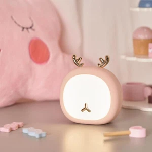 LED Akku Kinder Nachtlicht Rosa Reh Tisch Lampe CCT 3000-6500K Touchdimmer + USB - Bild 1 von 8
