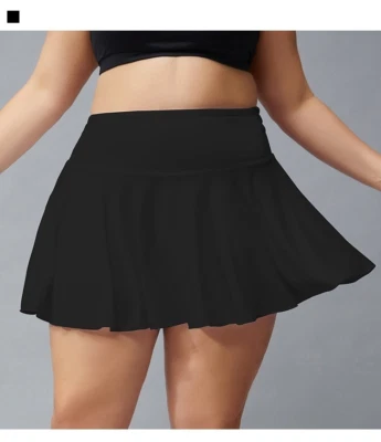 Women's Plus Size Fitness Shorts Quick Dry Breathable Running Pleated Skirt - Image 1 of 4