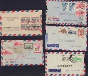 PERU 1940-60s COVER LOT OF 5 - Picture 1 of 2