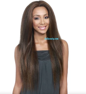 Bobbi Boss Synthetic Coarse Straight Layered Style MBLF80 Mina Lace Front Wig - Picture 1 of 4