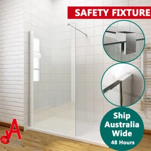 Walk in Shower Door Screen Enclosure Fixed Panel Frameless 80/90/100/110/120cm - Picture 1 of 9