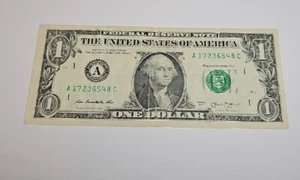 $1 Dollar True Broken Ladder 8 Unique Digits Fancy SERIAL # 17236548 - Picture 1 of 2