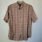 Men's David Taylor Short Sleeve X-Large Wrinkle Free Button-Up Shirt Red/Plaid