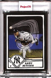 2021 TOPPS PROJECT 70 #289 ANDY PETTITTE by JOSHUA VIDES P70 SILVER FRAME 32/51 - Picture 1 of 2