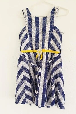 Dollie & Me девочек синий и белый полоски без рукавов круглый вырез с подкладкой платье размер 4 - Изображение 1 из 4