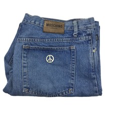 Moschino uomo jeans peace sign denim blue jeans mens size 42