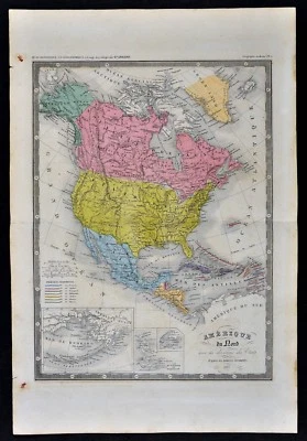 1862 Ansart Map - North America United States Canada Mormons Utah Texas  - Image 1 of 4