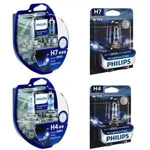 Philips RacingVision GT200 H4 H7 Halogen up to 200% More Light Bulbs 12V - Picture 1 of 29