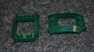 (2) 3x4 Dark Green Car / Truck Fender Bricks w/ Middle Slot ~ New Lego Parts ~ - Picture 1 of 1