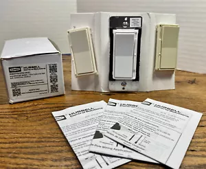 HUBBELL Universal 1-Pole/3-way LED Toggle Light Dimmer, White/Light Almond/Ivory - Picture 1 of 24