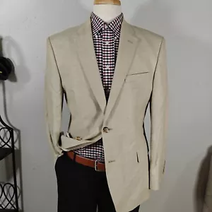 Tommy Hilfiger Men's Sport Coat Blazer Two Button Beige Cotton Linen Sz 42R - Picture 1 of 22