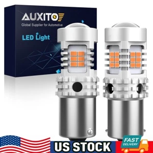 AUXITO BAU15S 7507 LED Turn Signal Light Amber Canbus No Hyper Flash 5KG D - Picture 1 of 8