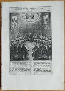 Pentecost # Wierx Original Bible Engraving # 1593 - Picture 1 of 1