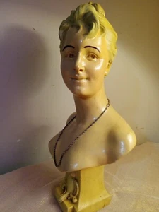 Rare VTG E Co. Products Tinedo 1958 18" Tall Woman's Victorian Bust On Pedestal - Picture 1 of 9