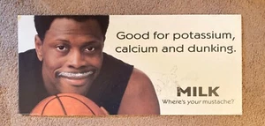 Rare Patrick Ewing Signed Autographed 1996 Promo Milk Poster Board Ad NBA Knicks - Picture 1 of 4