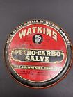 VINTAGE ADVERTISING TINS MEDICINE WATKINS PETRO-CARBO SALVE J.R. WATKINS CO. (1)