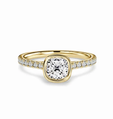 Cushion Cut IGI GIA Lab Grown Diamond Wedding Ring 1.25 Ct 14K Yellow Gold - Image 1 of 4