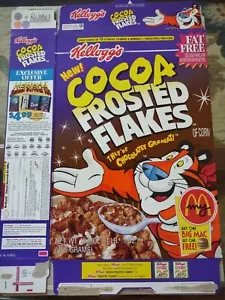 Vtg 1997 Kellogg’s Cocoa Frosted Flakes Big Mac BOGO Offer Cereal Box ~Empty~ - Picture 1 of 3