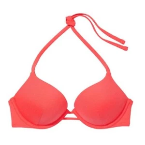 VICTORIA’S SECRET Swim | Womens Coral Blaze Bombshell Bikini Top size 38DD {NEW} - Picture 1 of 13
