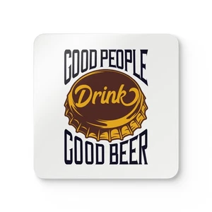 Good People Drink Good Beer - Corkwood Coaster Set of 4 - Picture 1 of 7