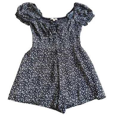 L.A. Hearts Women's Size Small Blue White Floral Romper  - Image 1 of 4