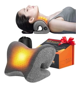 Estirador de cuello térmico para aliviar el dolor - Relajante de cuello y hombros con bolsa - Imagen 1 de 8