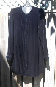 EILEEN FISHER BLACK VELOUR VELVET DRESS TUNIC, SIZE LARGE, REDUCED - Bild 1 von 1