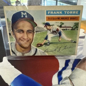 Frank Torre 1956 Topps Rookie Card #172 Milwaukee Braves VG-EX - Picture 1 of 2