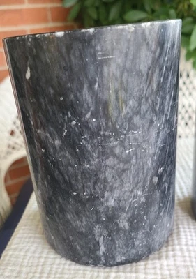 "Enfriador de vino de mármol/enfriador de champán, mármol negro/blanco, 6"" de alto" Foto 1 de 4