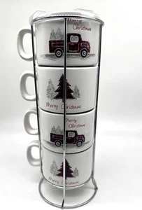 Stapelbare Weihnachtstassen 4er Set mit Edelstahlgestell - Bild 1 von 6