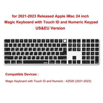 XSKN Arabic Keyboard Cover for Macbook Pro Air 13 14 15 16 M1-M4 Magic Keyboard - Image 1 of 4