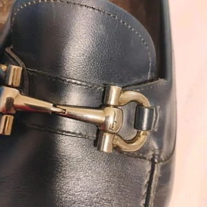 Salvatore Ferragamo Parigi Herren Blau Abgenutzt Fahren Halbschuhe 10 EE - Bild 1 von 20