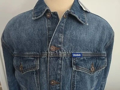 HUGO BOSS Dex Blue Tag New Men’s Cotton  Denim Trucker  Jacket Sz XL - Image 1 of 4