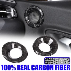 For Toyota GR Supra A90 2019-2024 Car Door Tweeter Ring Trim Forged Carbon Cover - Picture 1 of 11