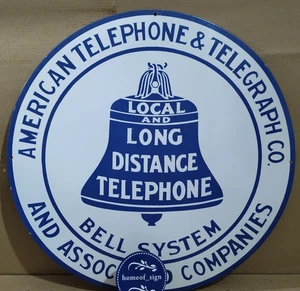 American Telephone & Telegraph Co. Porcelain Enamel Sign 30 X 30 Inches 1 sides - Picture 1 of 7