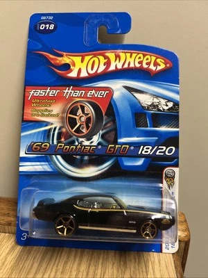 Hot Wheels '69 Pontiac GTO 2005 First Editions Faster Than Ever Black Car NEW - Image 1 of 2