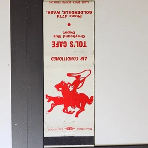 Tol's Cafe Goldendale Wash libro di fiammiferi vintage rosso design cowboy - Foto 1 di 3