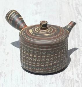 Tokoname Pottery Japanese Teapot Marble Cut Kyusu 250ml by Tosen kiln Japan - Picture 1 of 15