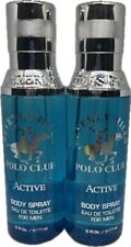 2 Pack Beverly Hills Polo CLub Active Body Spray EDT For Men 6 Fl.Oz Each New!!!