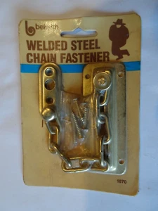 Belwith Brass Welded Steel Chain Door Lock Latch Security Bolt Vintage 1992 - Picture 1 of 4