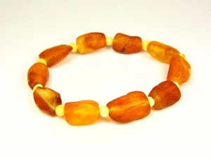 Baltic Amber Bracelet 7.5" Multicolor Stretch Elastic Natural Stone 6435 - Picture 1 of 7